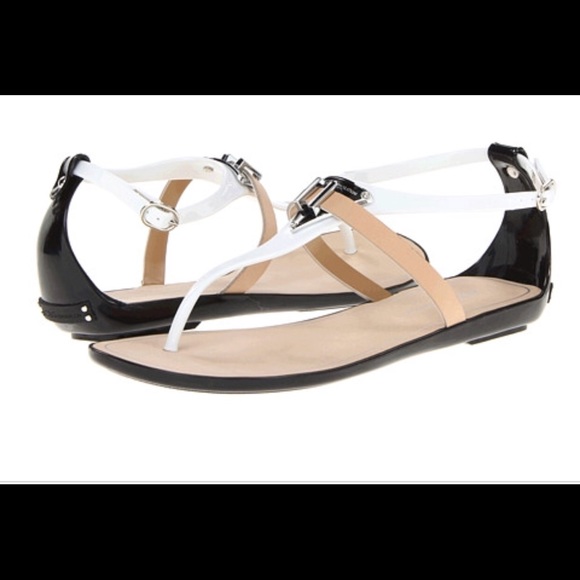 bcbg black flat sandals